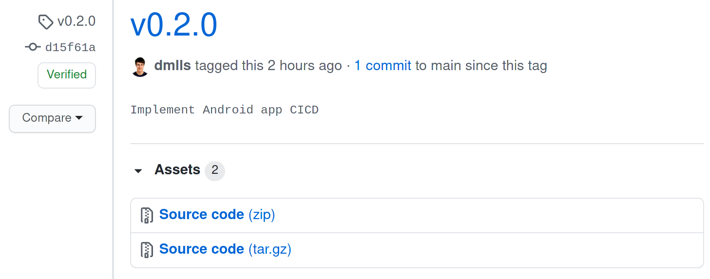 Distribución de la *app* a través de GitHub.